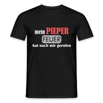 Notruf freiwillige Feuerwehr Pieper - Männer T-Shirt - Schwarz - Vorne - AI Model Male 178 light (178cm)