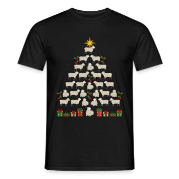 Shepherd Christmas Shepherd Sheep - Men's T-Shirt - black - Front - AI Model Male 178 light (178cm)