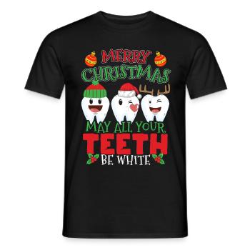 Joyeux Noël que toutes vos dents soient blanches - T-shirt homme - noir - Devant - AI Model Male 178 light (178cm)