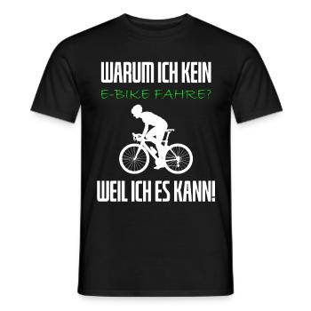 Warum ich kein E-Bike fahre - Rennradfahrer - Männer T-Shirt - Schwarz - Vorne - AI Model Male 178 light (178cm)