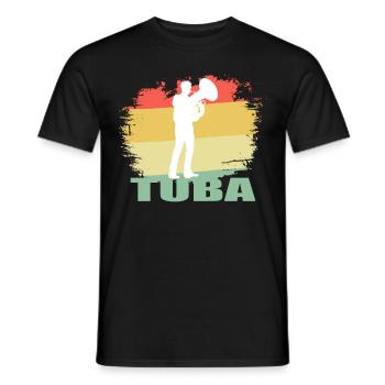 Vintage tuba shirt - Men's T-Shirt - black - Front - AI Model Male 178 light (178cm)