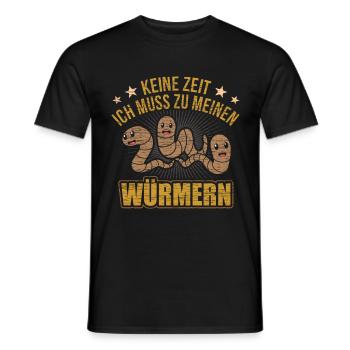 Würmer Spruch Wurmzucht Vermikultur - Männer T-Shirt - Schwarz - Vorne - AI Model Male 178 light (178cm)