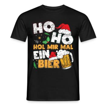 Hol Mir Mal Ein Bier Lustiges Weihnachts - Männer T-Shirt - Schwarz - Vorne - AI Model Male 178 light (178cm)