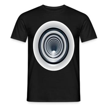 3D vortex effect with swirl / 3D effect swirl - Men's T-Shirt - black - Front - AI Model Male 178 light (178cm)