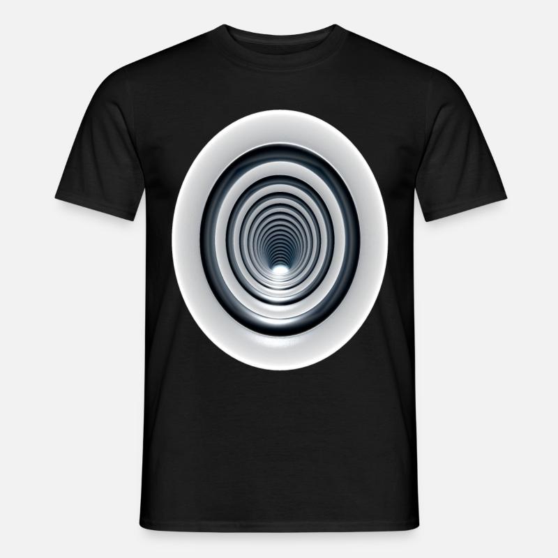 3D-Vortex Effect mit Wirbel / 3D Effekt Strudel - Männer T-Shirt - Schwarz