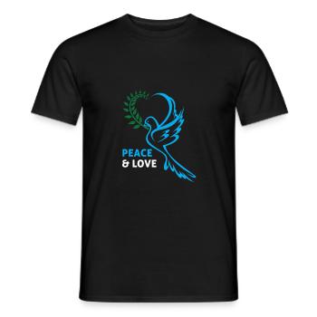 Peace and Love Oiseau de la Paix - T-shirt homme - noir - Devant - AI Model Male 178 light (178cm)