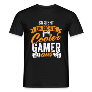 Gamer Zocker Videospiel PC Computerspiel Geschenk - Männer T-Shirt - Schwarz - Vorne - AI Model Male 178 light (178cm)