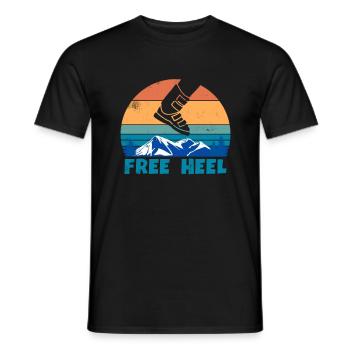 Touring Skis Telemark Ski Touring Free Heel Retro Skis - Men's T-Shirt - black - Front - AI Model Male 178 light (178cm)