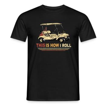 Golf Buggy Golf Cart Golf Car Golf Course Car - Men's T-Shirt - black - Front - AI Model Male 178 light (178cm)