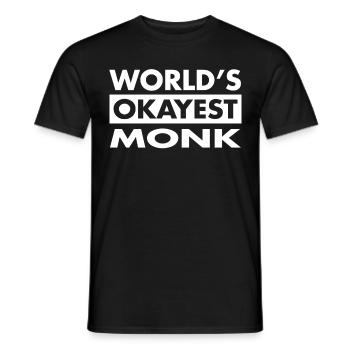 FUNNY MONK SHIRT - Männer T-Shirt - Schwarz - Vorne - AI Model Male 178 light (178cm)