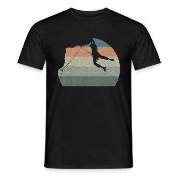 Grimpeur vintage escalade alpiniste boulderer - T-shirt homme - noir - Devant - AI Model Male 178 light (178cm)