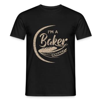 Baker baker baking bakery bakery gift - Men's T-Shirt - black - Front - AI Model Male 178 light (178cm)