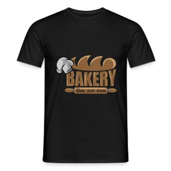 Bakery Design mit Brot und Bäckerhut - Männer T-Shirt - Schwarz - Vorne - AI Model Male 178 light (178cm)