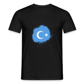 uyghur flag china freedom gift - Men's T-Shirt - black - Front - AI Model Male 178 light (178cm)