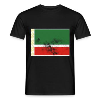 Chechnya Tschetschenische Flagge Vintage Effekt - Männer T-Shirt - Schwarz - Vorne - AI Model Male 178 light (178cm)