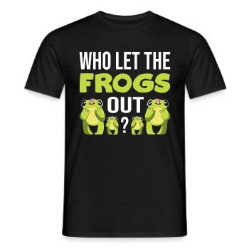 Frog ampibian biologist - Men's T-Shirt - black - Front - AI Model Male 178 light (178cm)