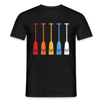 Pagaie de bateau dragon rétro - T-shirt homme - noir - Devant - AI Model Male 178 light (178cm)