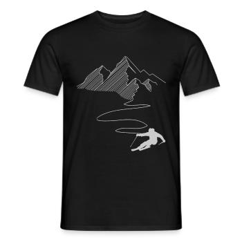 Ski Weihnachtsgeschenkidee für Skifahrer und Berg - Männer T-Shirt - Schwarz - Vorne - AI Model Male 178 light (178cm)