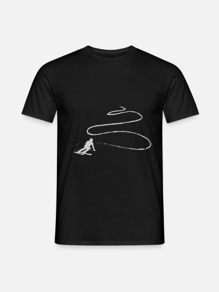 Ski air with leisure and skiing holidays on skis - Men's T-Shirt - black
