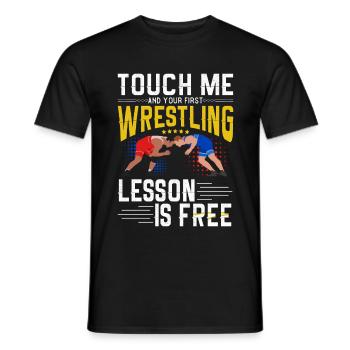 Wrestling wrestlers wrestling wrestler martial arts - Men's T-Shirt - black - Front - AI Model Male 178 light (178cm)
