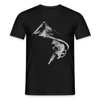 Cadeau de course cycliste pour papy et cyclistes en VTT - T-shirt homme - noir - Devant - AI Model Male 178 light (178cm)