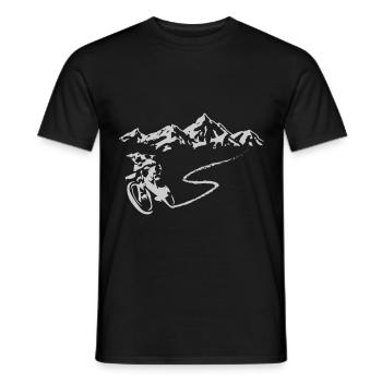 MTB bikes in Amsterdam with hardtail on test - Men's T-Shirt - black - Front - AI Model Male 178 light (178cm)