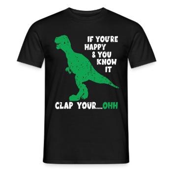 Dinosaurier T-Rex Witz Dino Meme Spaß Gag - Männer T-Shirt - Schwarz - Vorne - AI Model Male 178 light (178cm)