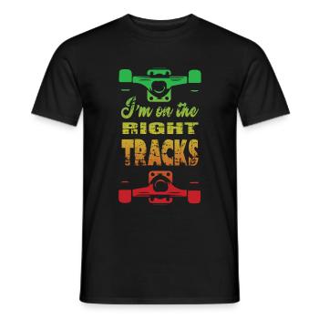Skateboard skateboard skateboard skate - T-shirt homme - noir - Devant - AI Model Male 178 light (178cm)