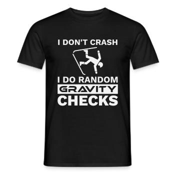 Crash Gravity Checks Telemark Uphill Ski Touring - Men's T-Shirt - black - Front - AI Model Male 178 light (178cm)