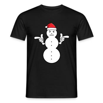 Schneemann Jeezy Snowman Weihnachtsmütze Geschenk - Männer T-Shirt - Schwarz - Vorne - AI Model Male 178 light (178cm)
