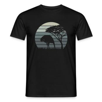 Vogel Strauß Kopf in den Sand Retro Vintage - Männer T-Shirt - Schwarz - Vorne - AI Model Male 178 light (178cm)