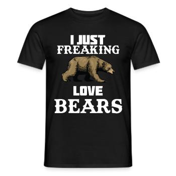 Ours ours ours brun sauvage forêt - T-shirt homme - noir - Devant - AI Model Male 178 light (178cm)