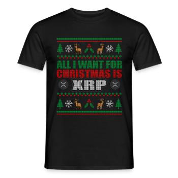 Christmas XRP investor - Men's T-Shirt - black - Front - AI Model Male 178 light (178cm)