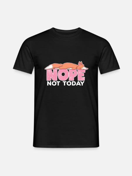 Nope Not Today Sleeping Fox Foxes Lover - Men's T-Shirt - black
