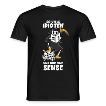 Totenkopf Sensenmann Lustige Geschenkidee Sprüche - Männer T-Shirt - Schwarz - Vorne - AI Model Male 178 light (178cm)