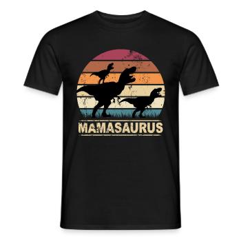 Dinosaur Mamasaurus twins for Mother's Day - Men's T-Shirt - black - Front - AI Model Male 178 light (178cm)
