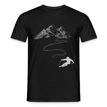 Ski citations sur la montagne et la résine en hiver vacances - T-shirt homme - noir - Devant - AI Model Male 178 light (178cm)