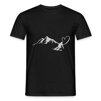 Skiing gift idea for children and ski binding - Men's T-Shirt - black - Front - AI Model Male 178 light (178cm)