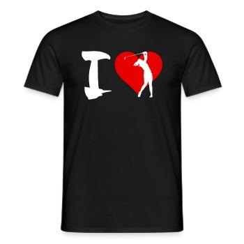 Golf joueurs de golf femme I love golf - T-shirt homme - noir - Devant - AI Model Male 178 light (178cm)