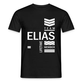Elias personalisierter Name Geburtstagsgeschenk - Männer T-Shirt - Schwarz - Vorne - AI Model Male 178 light (178cm)