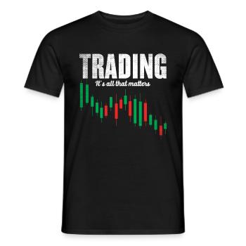 Day trading - trading - Men's T-Shirt - black - Front - AI Model Male 178 light (178cm)