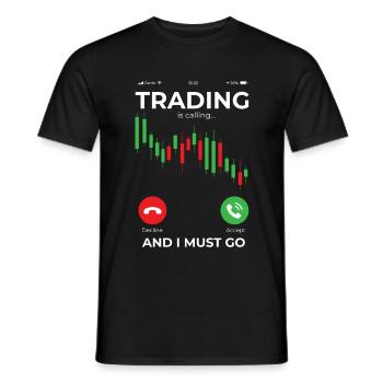 Day trading - trading - Men's T-Shirt - black - Front - AI Model Male 178 light (178cm)