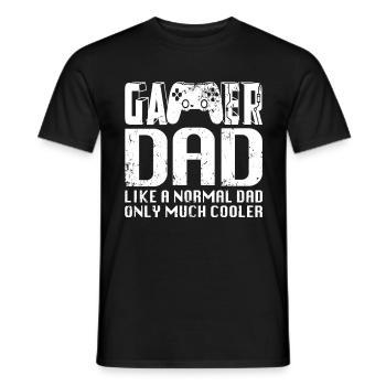Gamer DAD fête des pères cadeau de jeu contrôleur - T-shirt homme - noir - Devant - AI Model Male 178 light (178cm)