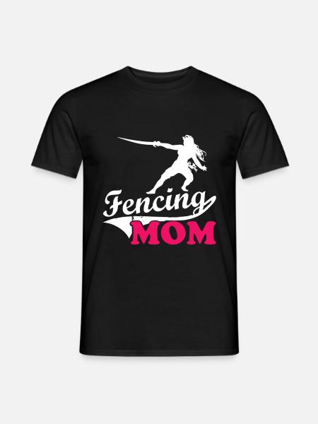 Fechten Mutter Kampfsport Schwertkampf - Männer T-Shirt - Schwarz