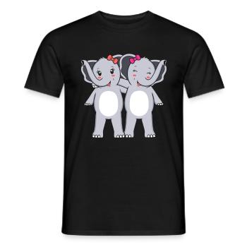 Elephants elephants - Men's T-Shirt - black - Front - AI Model Male 178 light (178cm)