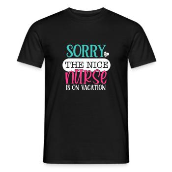 Désolé, la gentille infirmière est en vacances - cadeau d'infirmière - T-shirt homme - noir - Devant - AI Model Male 178 light (178cm)