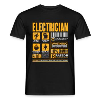 Electrician Electronics Technician Master Electrician - Men's T-Shirt - black - Front - AI Model Male 178 light (178cm)