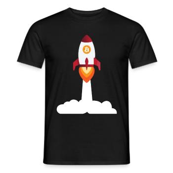 Bitcoin Rocket - Bitcoins de crypto-monnaie - T-shirt homme - noir - Devant - AI Model Male 178 light (178cm)