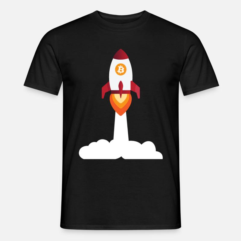 Bitcoin Rakete - Kryptowährung Bitcoins - Männer T-Shirt - Schwarz