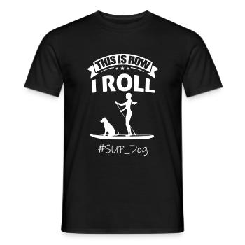 Canoe dog paddle boat kayak paddling boat - Men's T-Shirt - black - Front - AI Model Male 178 light (178cm)